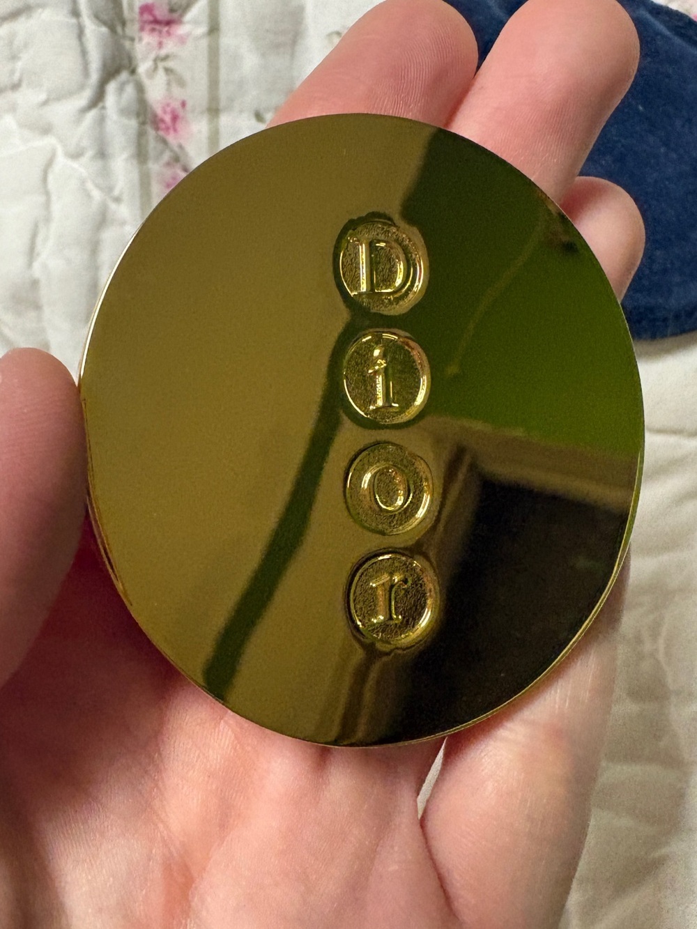 Christian Dior Compact O Mirror with Pouch